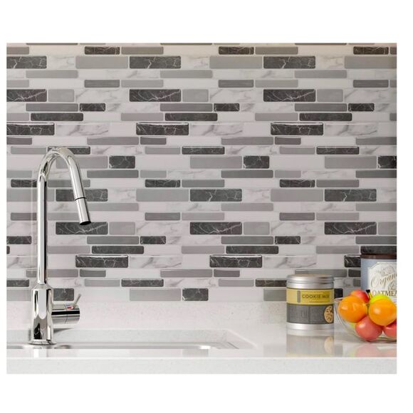 Art3d 10-Sheets Peel & Stick Kitchen Backsplash Tiles 12x12 Self-Adhesive Marble - Picture 1 of 6